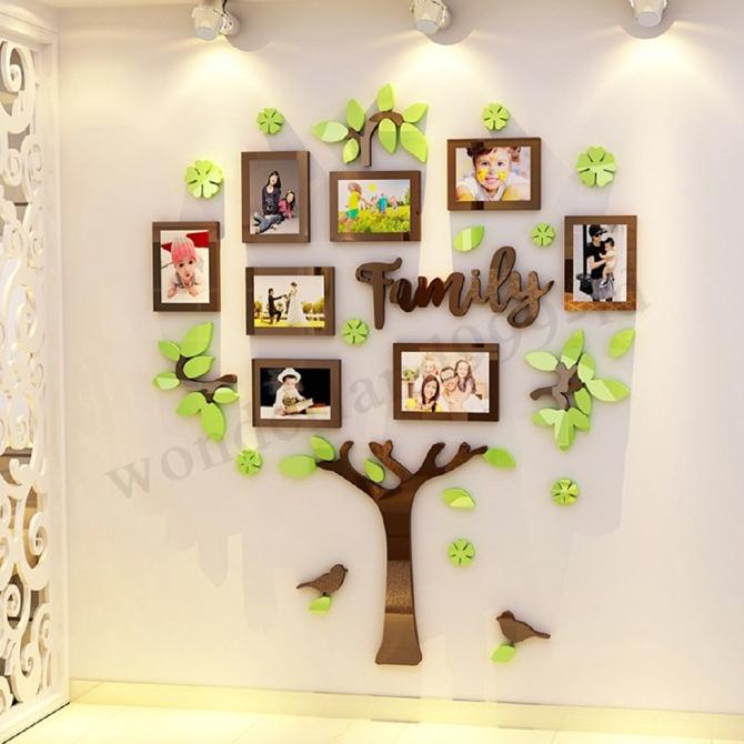 Stiker Dinding Gambar Pohon Keluarga 3D untuk Dekorasi Kamar Tidur 5a