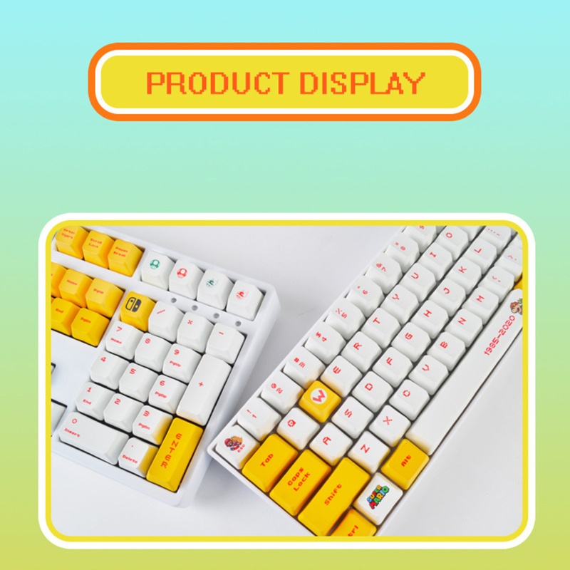 Btsg 123kunci OEM Keycaps PBT Dye-Sublimated Tema Kartun Untuk Saklar Filco/Duck MX