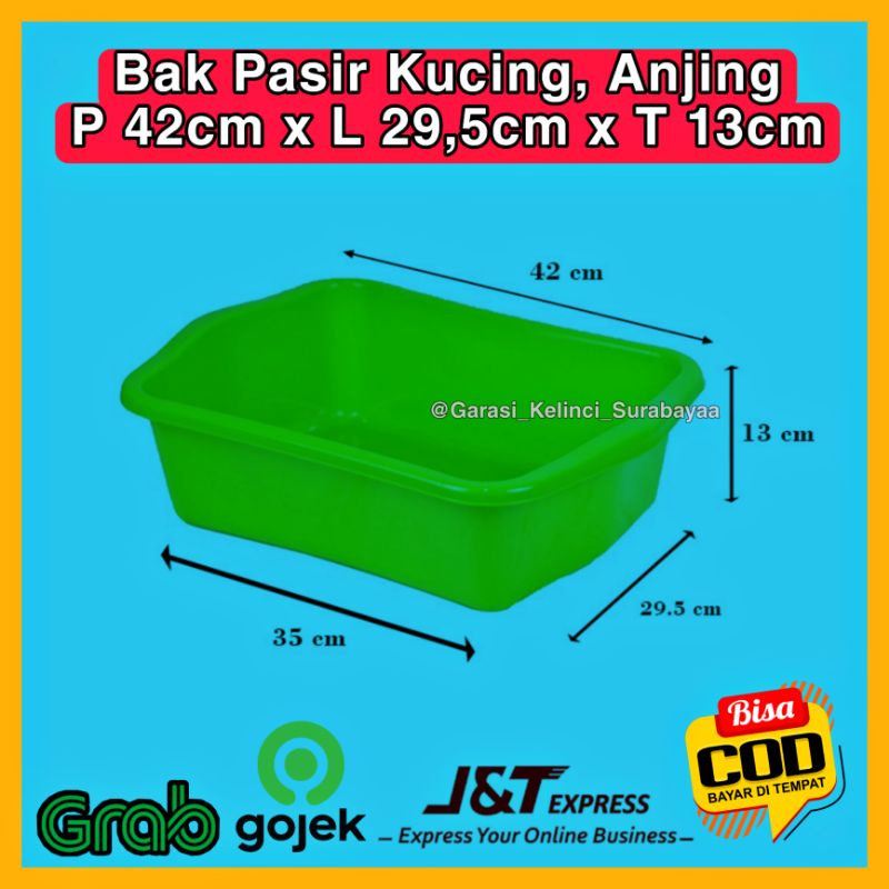 GPSS- CAT LITTER BOX Bak Pasir Kucing Anjing Toilet Hewan Tempat Kotoran Kucing Anjing Box Pasir Kucing Baskom Plastik Tempat Pasir Kucing Tempat Pasir Anjing Tempat Kotoran Anjing Toilet Kucing Toilet Anjing Toilet Kelinci Penghilang Bau Kotoran Kucing