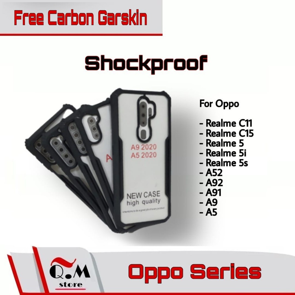 Case Realme C53 / C51 / C11 / C15 / 5 / 5i / 5s / 7 / A52 / A92 / A91 / A5/ A9 Airbag Shockproof Transparent