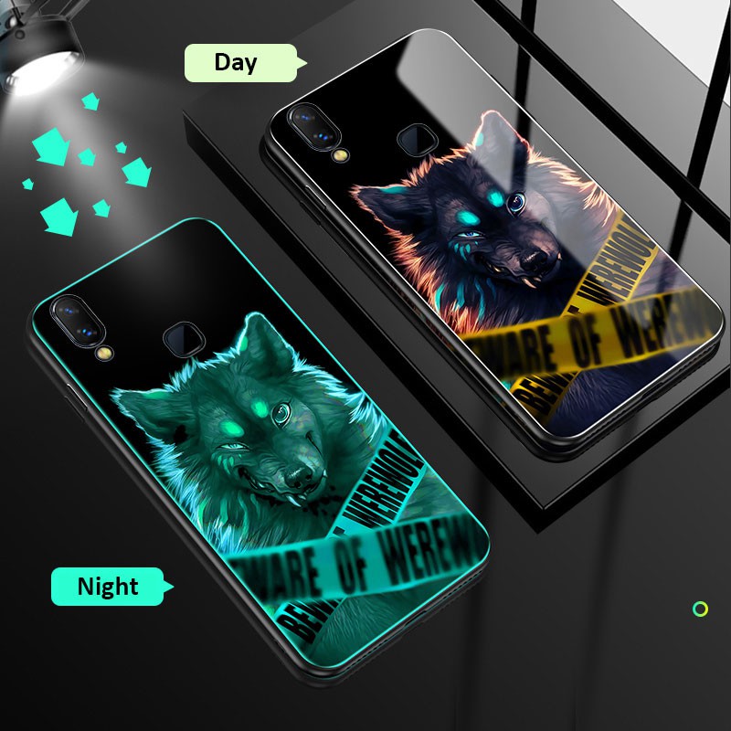 Casing Bahan Tempered Kaca Luminous Glow In The Dark Untuk Vivo Y12 Z1 Pro Y17 S1 Pro Y15 Y19 S1 V15 V15 Pro Shopee Indonesia