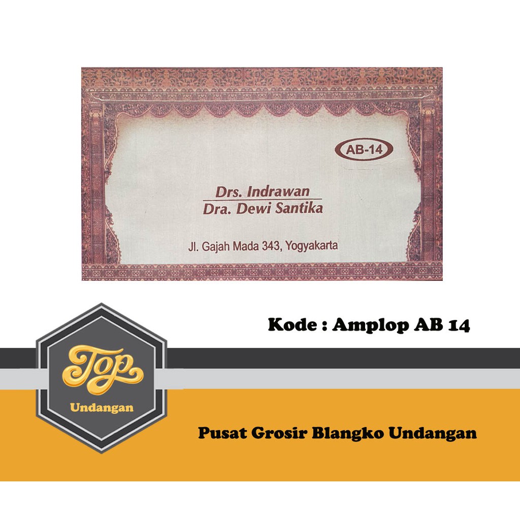 

Amplop Falah AB 14 Harga Murah isi 50 Tanpa Cetak Tulisan