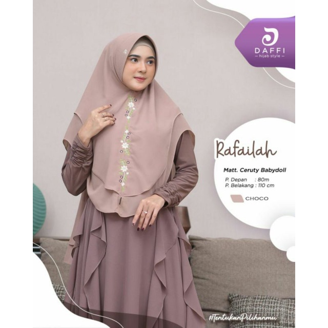 RAFAILAH ORI DAFFI - HIJAB PANJANG KHIMAR SYAR'I ORI / CERUTY BABYDOLL 2 LAYER JUMBO / KHIMAR PANJAN