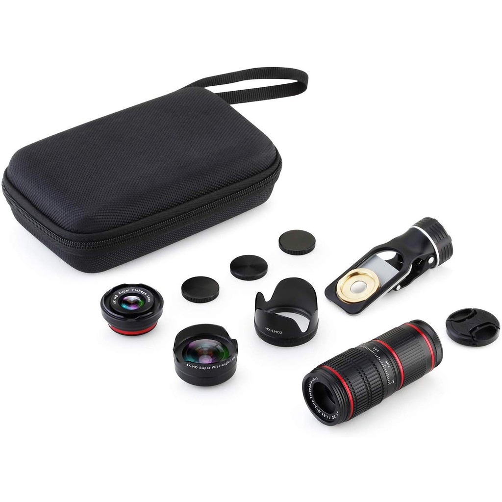 HX-1280 - Telephoto Lens Kit 5-in-1 Universal Clip for Mobile Phone - Lensa Kamera Handphone 5 in 1