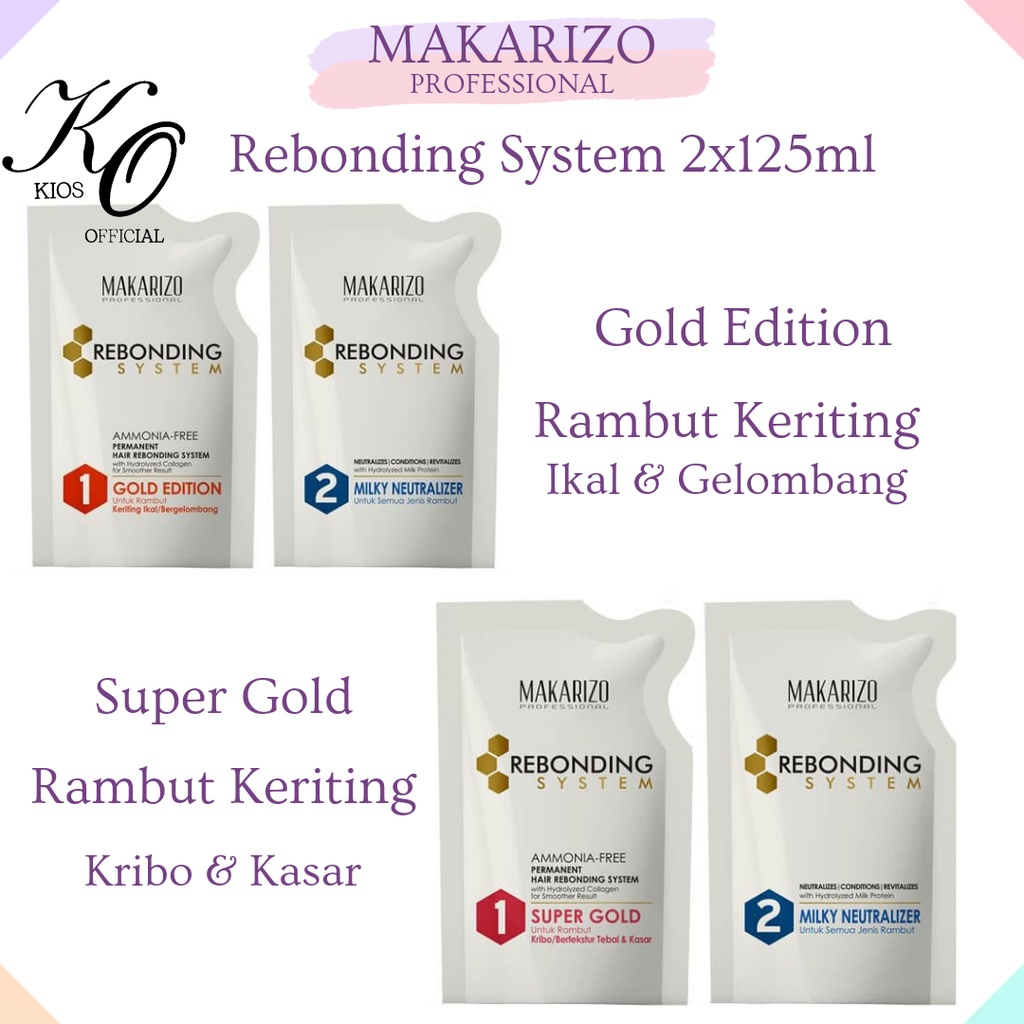 Jual Makarizo Professional Rebonding System Kit Gold Edition & Super