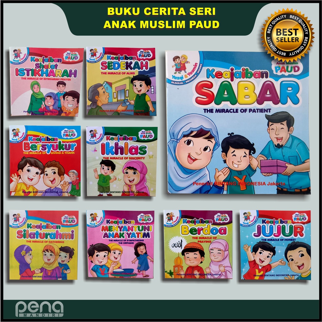 Buku Cerita Seri Anak Muslim Paud - Bilingual Full Color