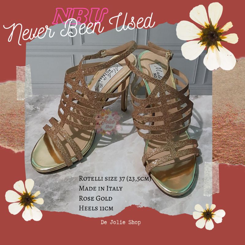 [NBU] Rotelli High Heels Sepatu Pesta Wanita Warna Rose Gold Made in Italy