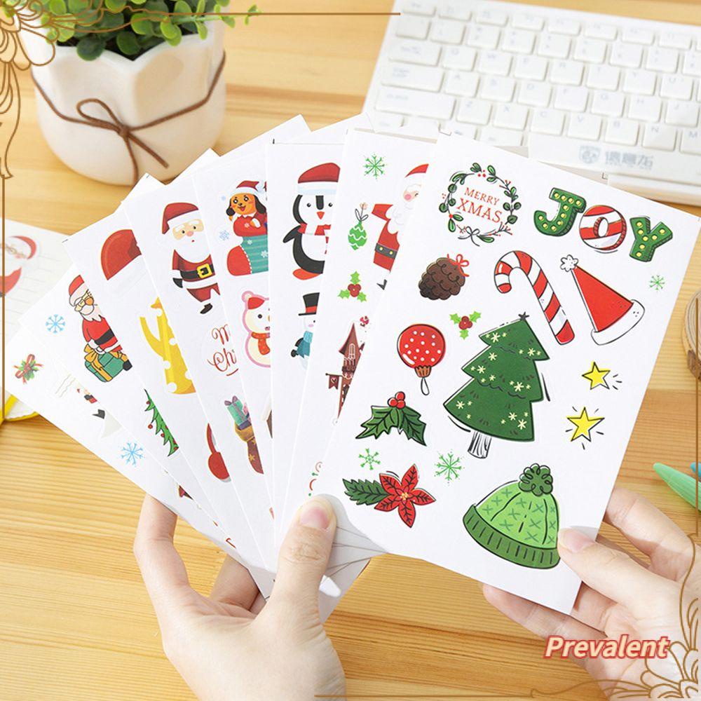 Preva 10pcs Stiker Label Amplop Motif Santatanduk Rusa Untuk Dekorasi Anak