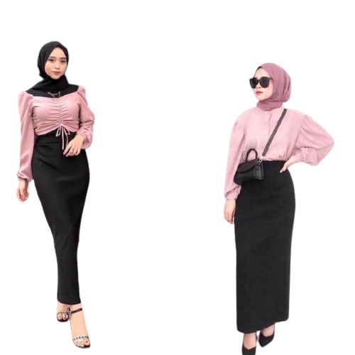 ROK SPAN SCUBA ROK SPAN PANJANG ROK SPAN SPESIAL WARNA HITAM
