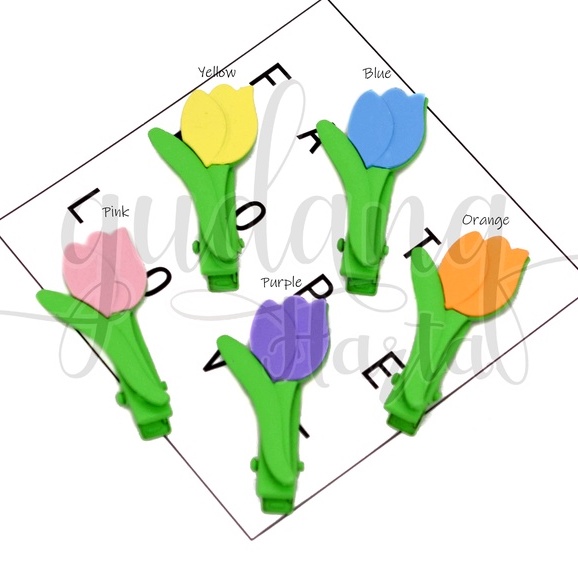 Jepit Rambut Simple Tulip Hairclip Motif Bunga Tulip GH 213072
