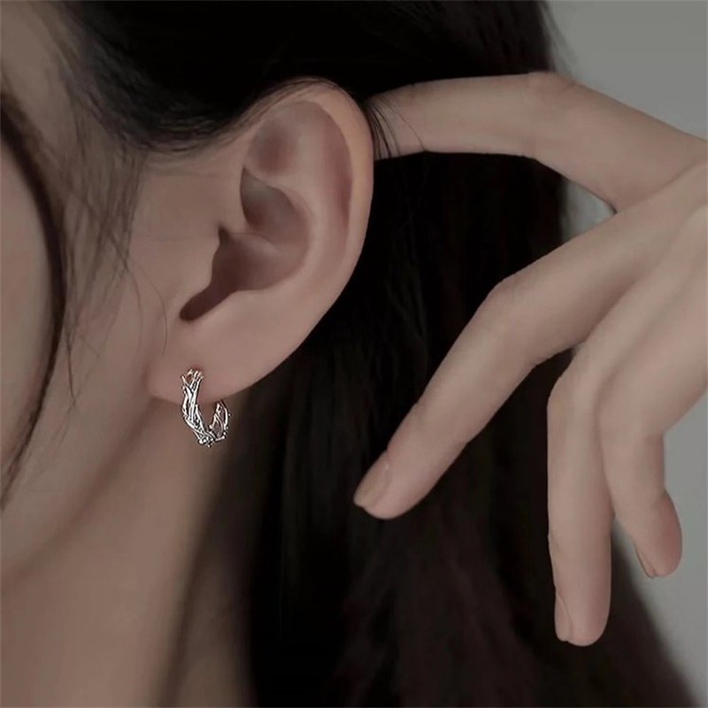 Anting Tusuk Silver 925 Desain Duri Simple Aksesoris Wanita