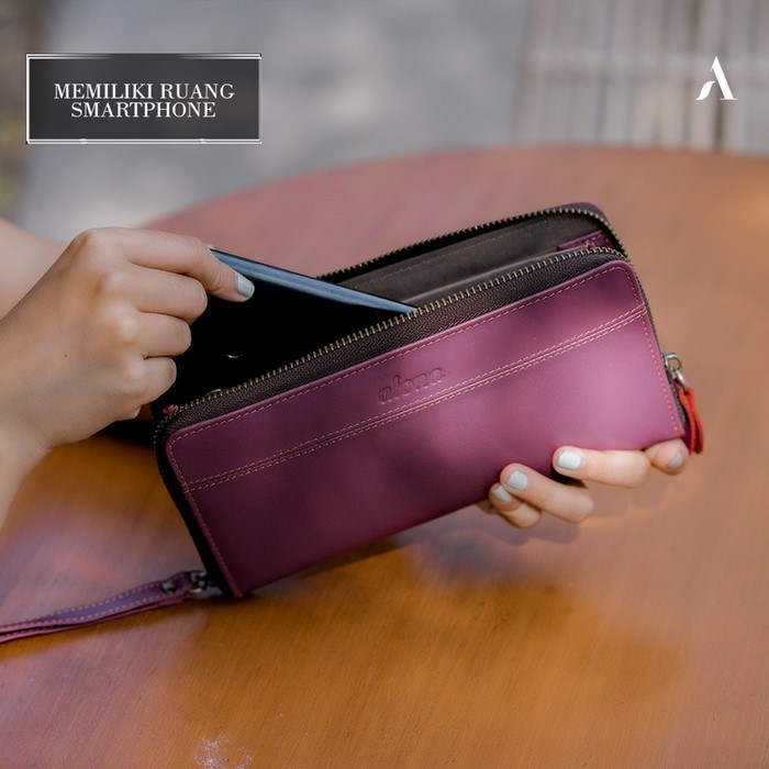 Dompet Panjang Kulit Wanita Branded Alona Fiorra Leather Wallet Bahan 100% Kulit Sapi Asli Original Premium Cewek Terbaru