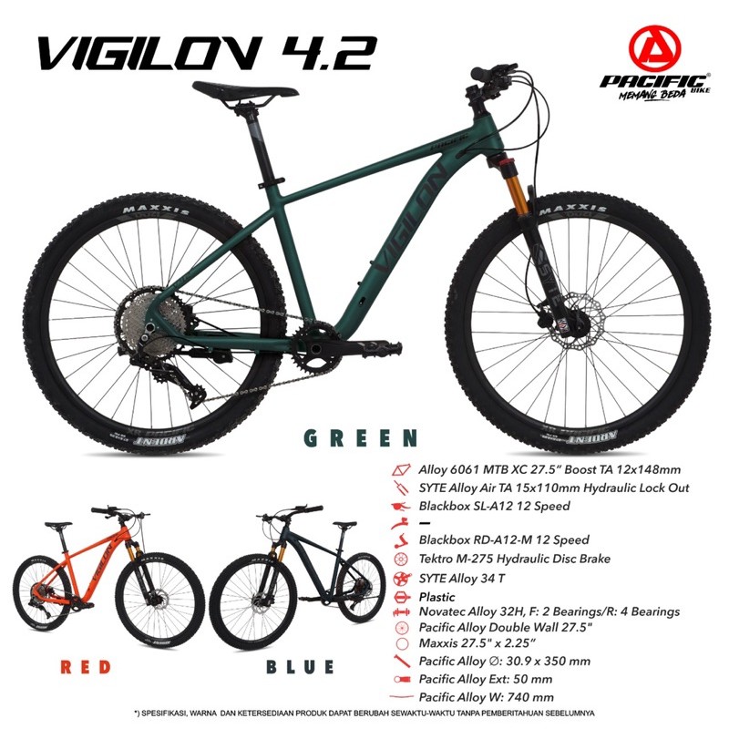 27.5” Vigilon 4.2 12Sp hydrolic brake fork syte air
