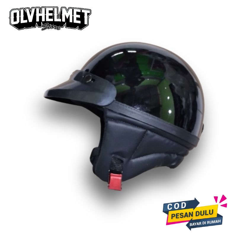 HELM CHIPS RETRO PET PENDEK  DEWASA POLOS FREE PACKING