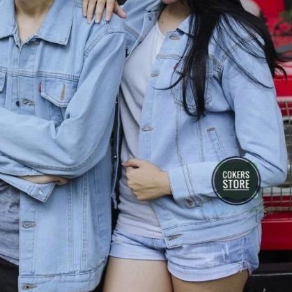 ☄ Jaket Jeans Denim Couple / Jaket Jeans Berpasangan / Jaket Jeans Cewe dan Cowo - MAROON ♨