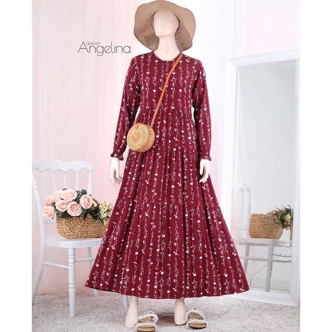 SHALLFLOWER- MAROON | Homedress Atelier Angelina