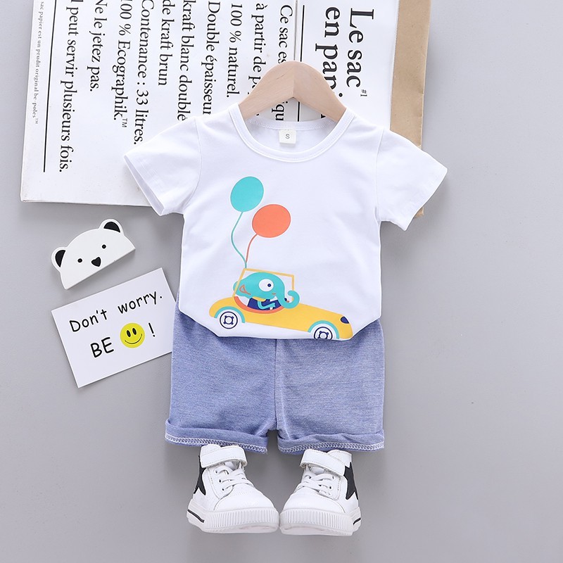 Setelan Pakaian Baju Celana Anak - Motif CAR BALOONR 008 - 8 bulan - 4 tahun