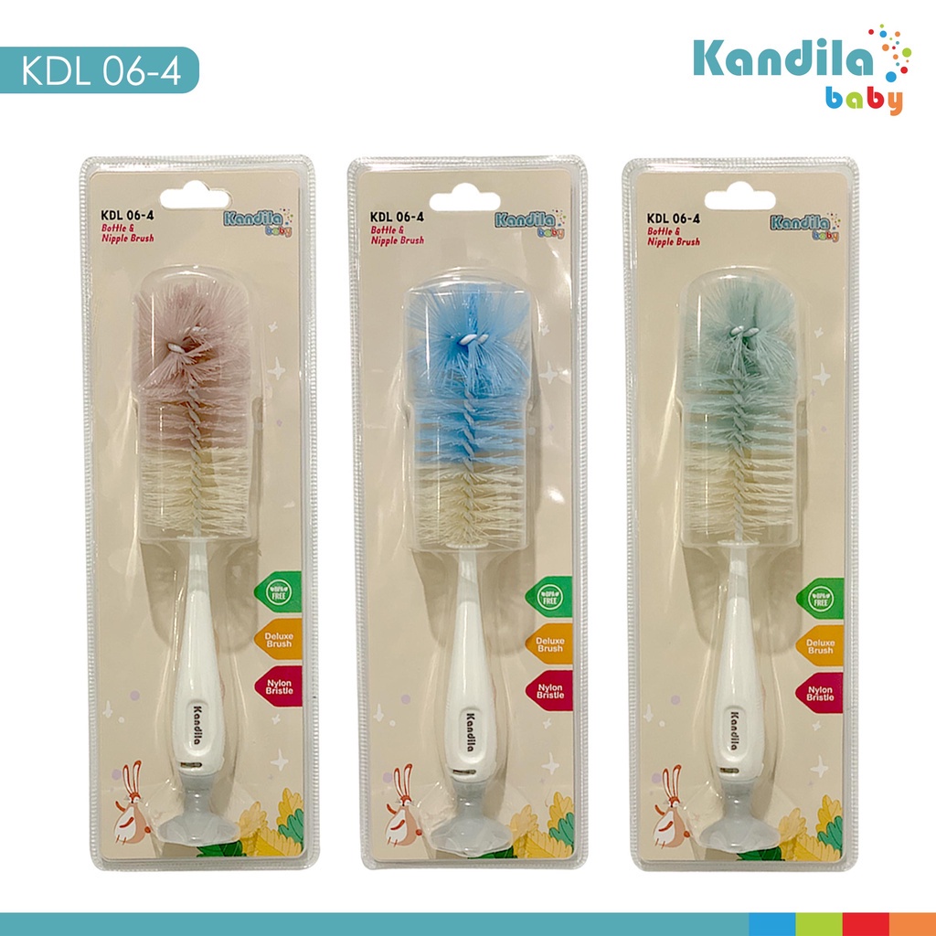 Kandila Baby Bottle &amp; Nipple Brush KDL06-4 / Brush pembersih botol susu