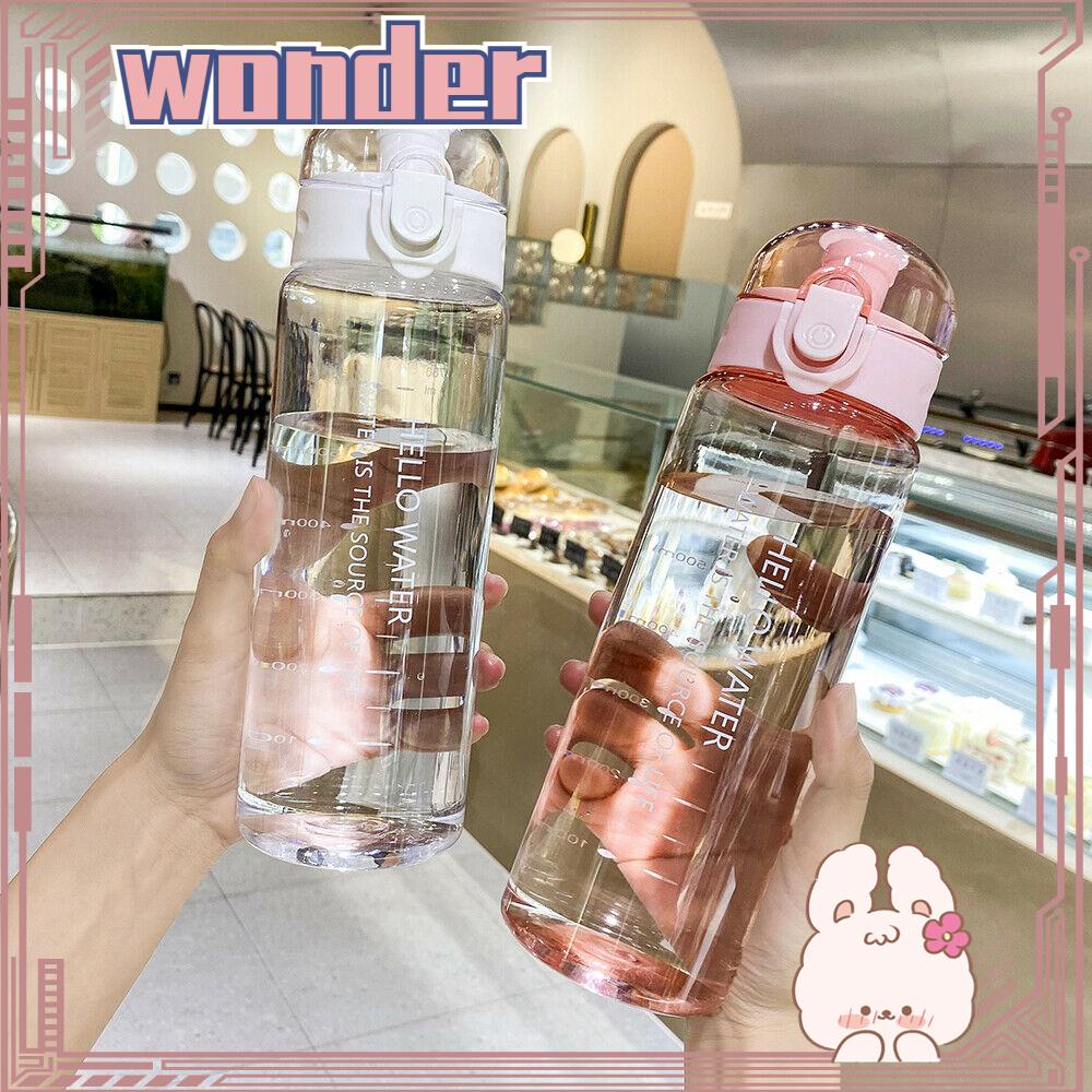 Wonderful Botol Minum Portable 780ml Bahan Plastik Transparan Anti Bocor Untuk Anak Laki-Laki / Perempuan