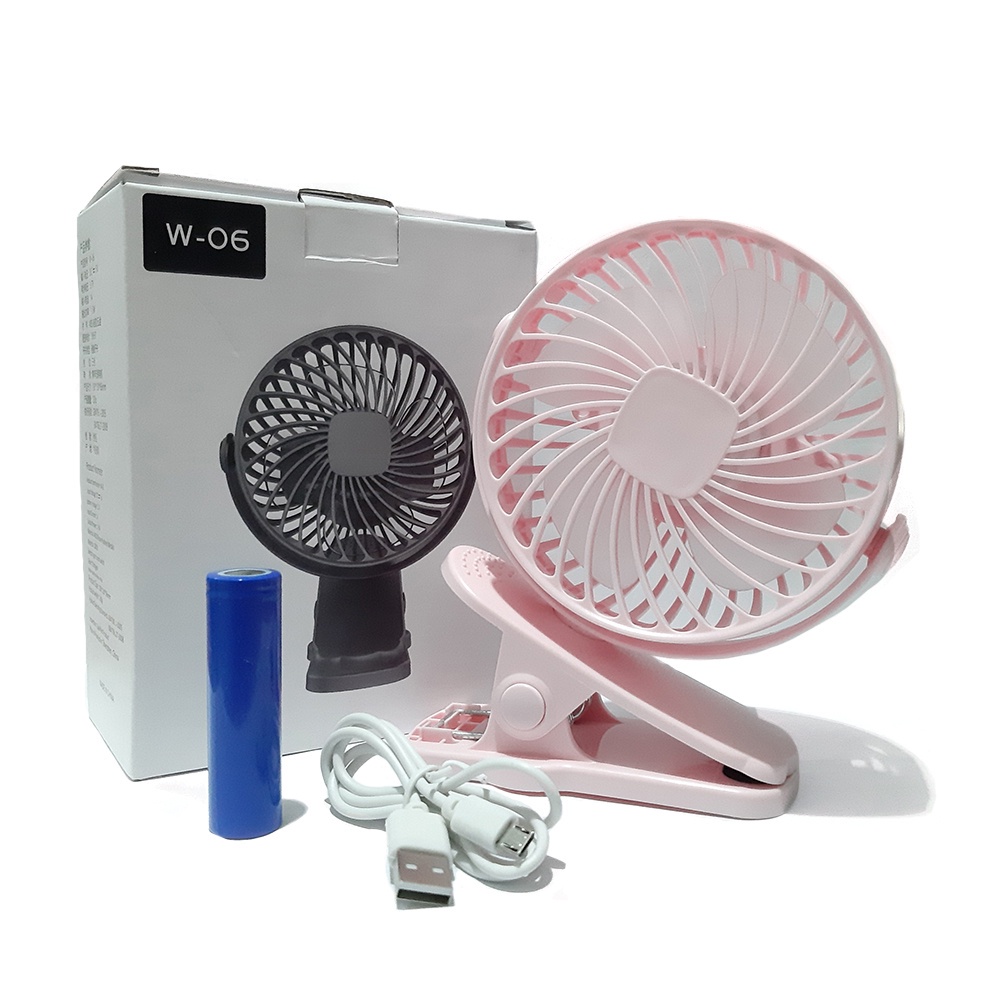 Kipas Angin W-06 Mini Fan Clip Portable Rechargeable