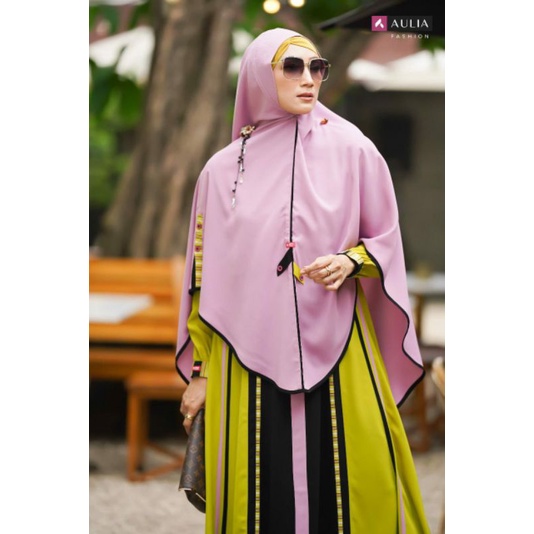 SET GAMIS NEW HAFLANI NEON GREEN by AULIA FASHION
