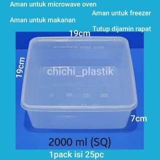 Thinwall food container 2000ml / Kotak Makan Bening / Mangkok plastik / Mangkok Bening