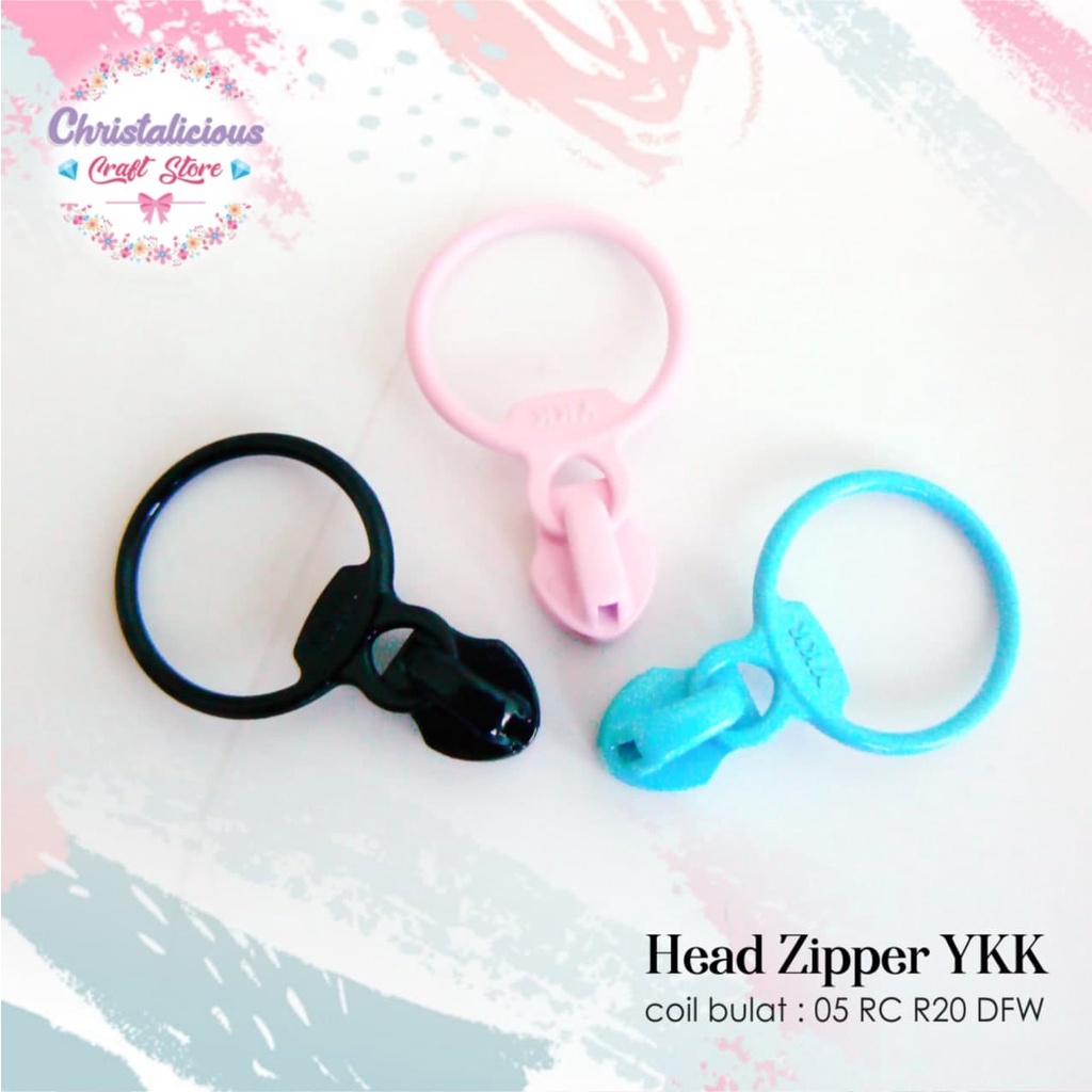 Kepala retsleting coil bulat YKK, head zipper YKK, retsleting Ykk, Kepala retsleting YKK, zipper YKK