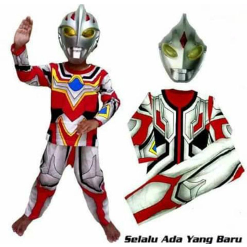 BAJU SUPERHERO ULTRAMAN GO/SETELAN ULTRAMAN GRATIS TOPENG/BAJU KOSTUM ULTRAMAN