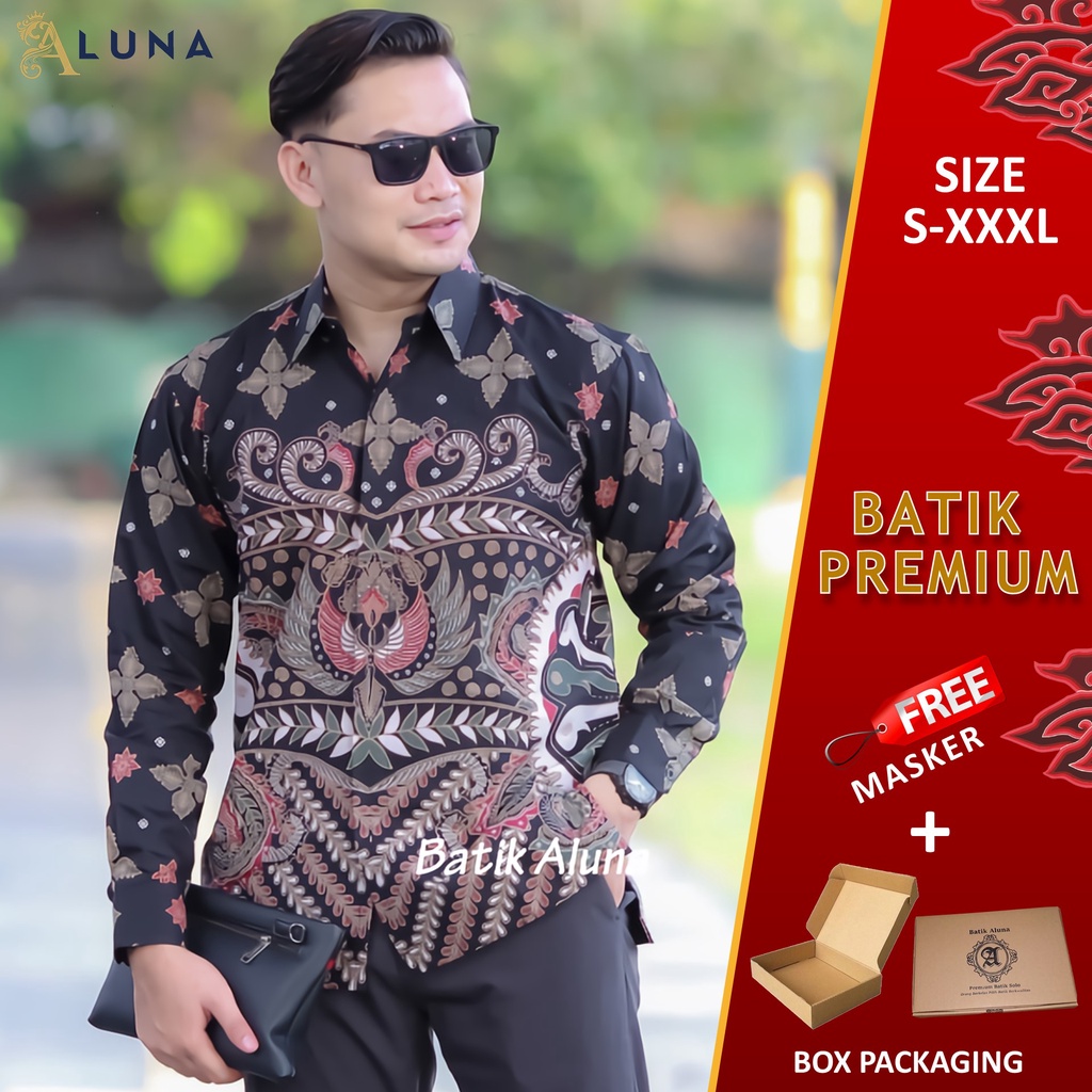 KEMEJA BATIK PRIA LENGAN PANJANG PREMIUM REGULAR MODERN BATIK ALUNA PCW 086