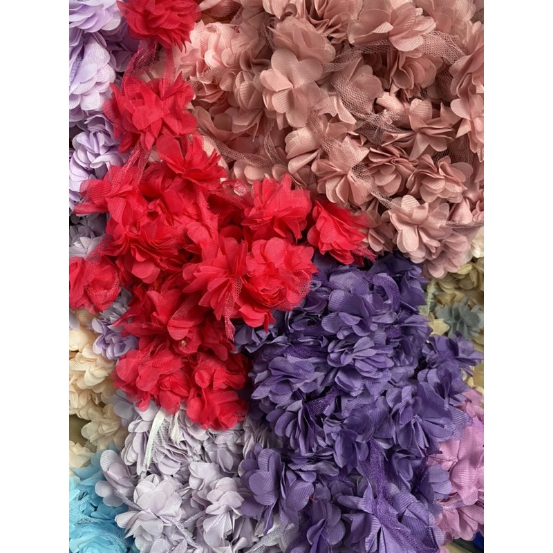 BUNGA FRILL ATAU BUNGA KERTAS BAHAN SIFON PER YARD ( BAGIAN 2 )