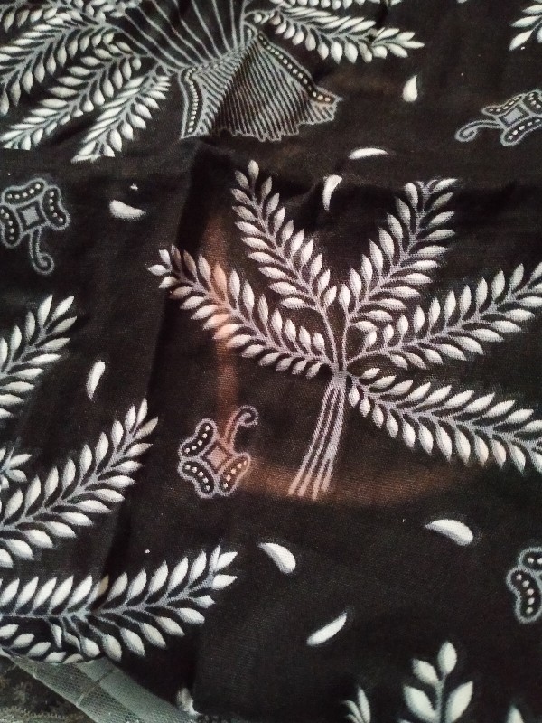 Zola_batik Batik Couple Brokat Tile Selendang Nuna Silver Azzura High Quality