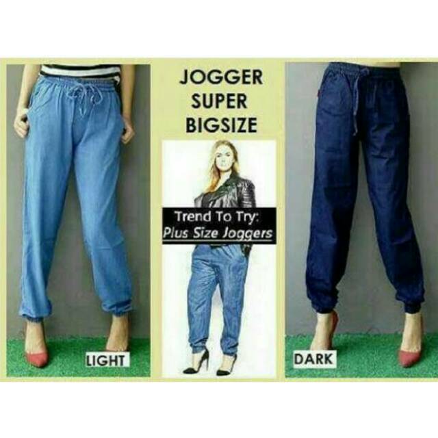 Bayar ditempat Jogger  jeans  wanita  super size celana  