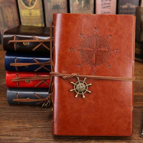 

Menakjubkan Buku Agenda Planner / Buku Catatan Cover Kulit Retro Compass / Binder Trendi