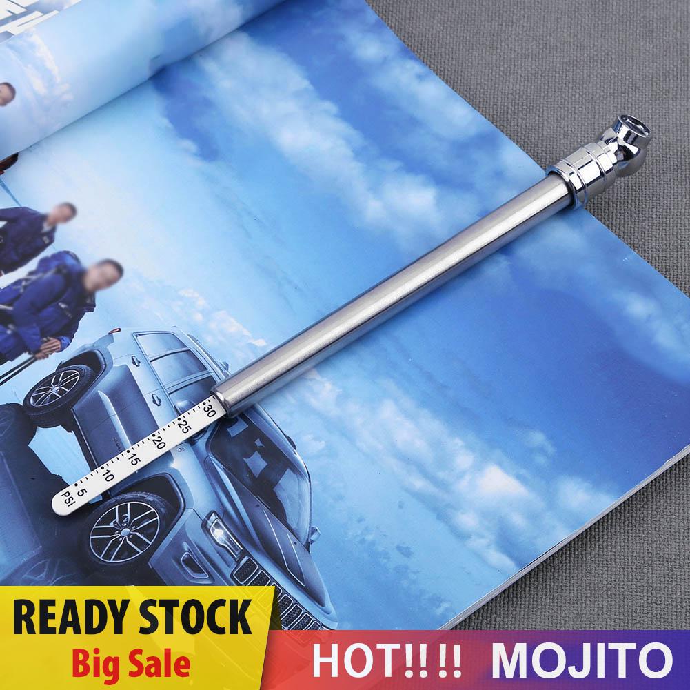 MOJITO Stainless Steel Pen Shaped Car Vehicle Tire Air Pressure Test Meter Gauge