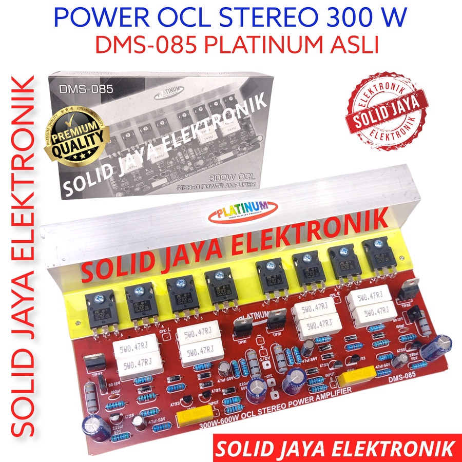 KIT POWER AMPLIFIER OCL STEREO 300W DMS-085 DMS 085 PLUS TRANSISTOR MOSPEC 300 WATT W FINAL PLATINUM DMS085 AMPLIFIER AUDIO STEREO PLATINUM ASLI ORIGINAL