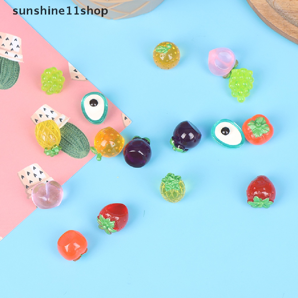 (SHO) 5pcs / Set Mainan Miniatur Buah / Makanan Bahan Resin Skala 1: 12 Untuk Aksesoris Rumah Boneka