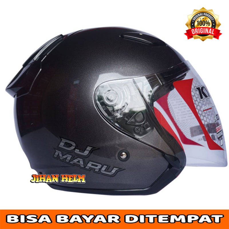 HELM / KYT / DJ MARU / HELM KYT / HELM KYT DJ MARU GUNMETAL ORIGINAL TERLARIS