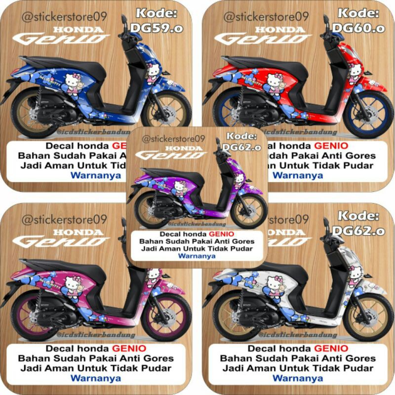 decal sticker motor Genio motif hello kity custom full body