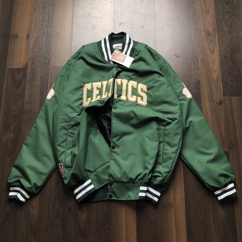 JAKET VARSITY CELTICS BORDIR WARNA HIJAU DAUN MIRROR TERLARIS