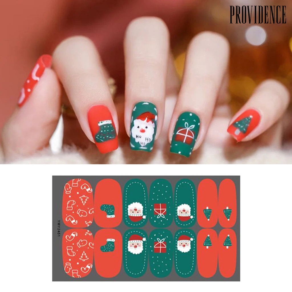 Providence Stiker Nail Art Motif Rusa / Kepingan Salju / Natal Untuk Wanita