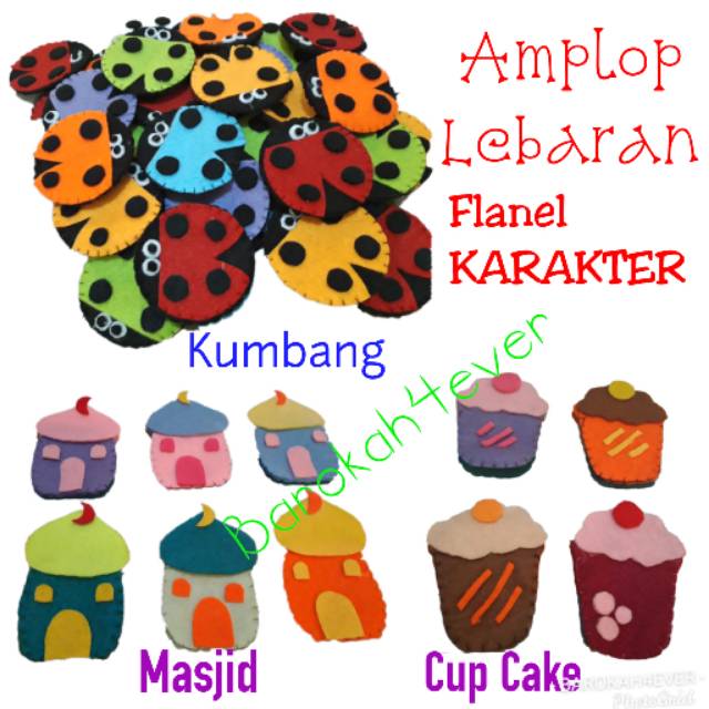 Amplop Lebaran Karakter Lucu dari Flanel (isi 10pc)