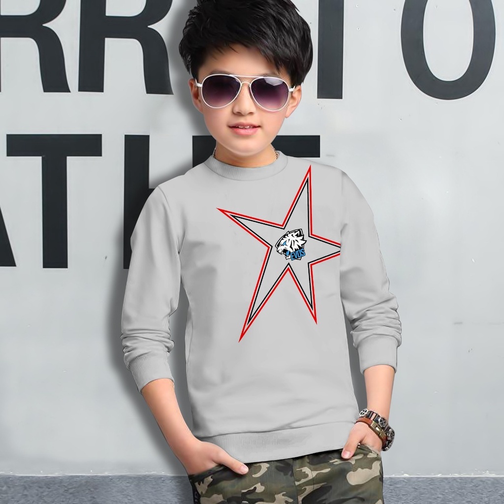 Switer Evos Bintang Terbaru / Sweater Anak Laki-laki /  Sweeter Gaming Bahan Babyterry / FLAVA_STORE