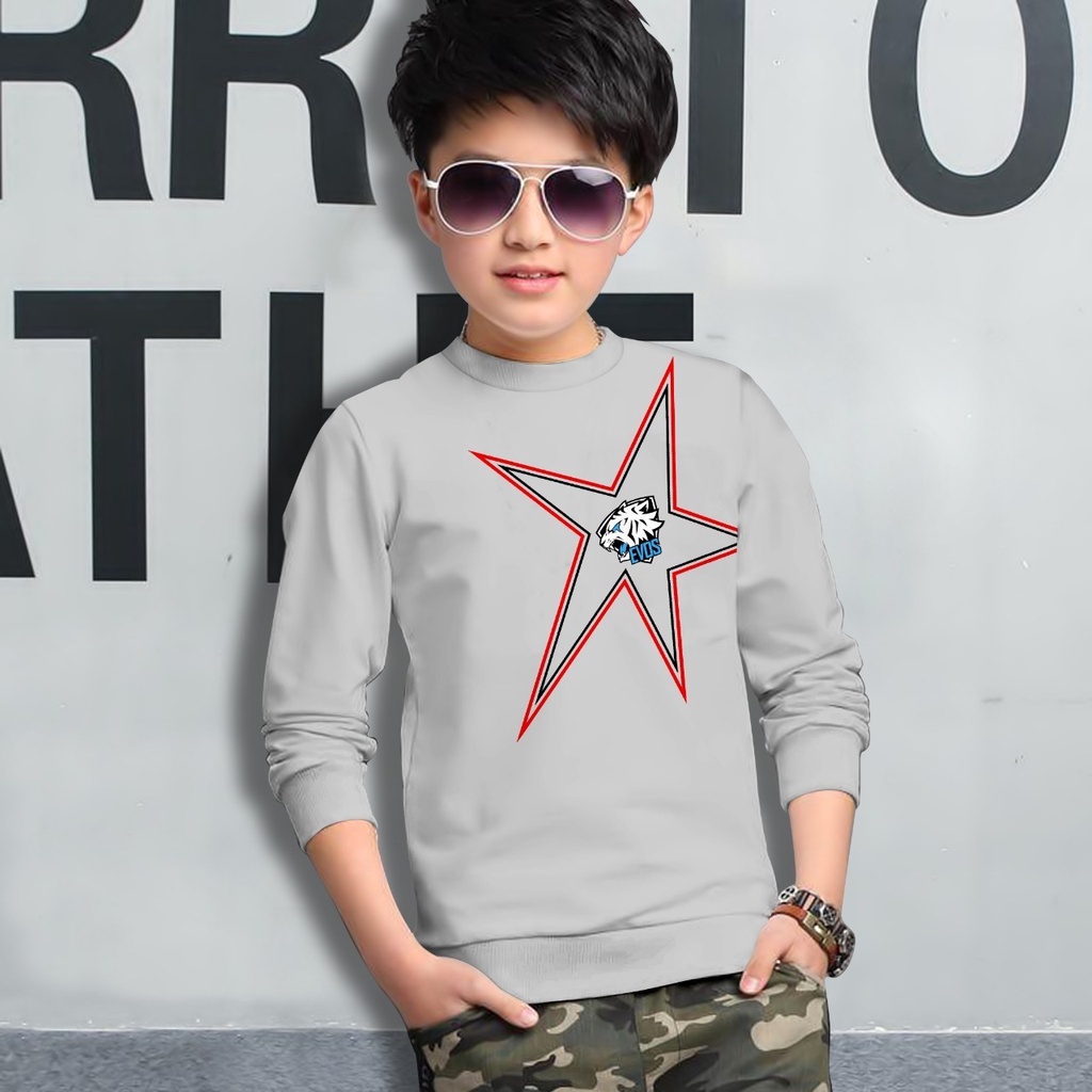 Switer Evos Bintang Terbaru / Sweater Anak Laki-laki /  Sweeter Gaming Bahan Babyterry / FLAVA_STORE