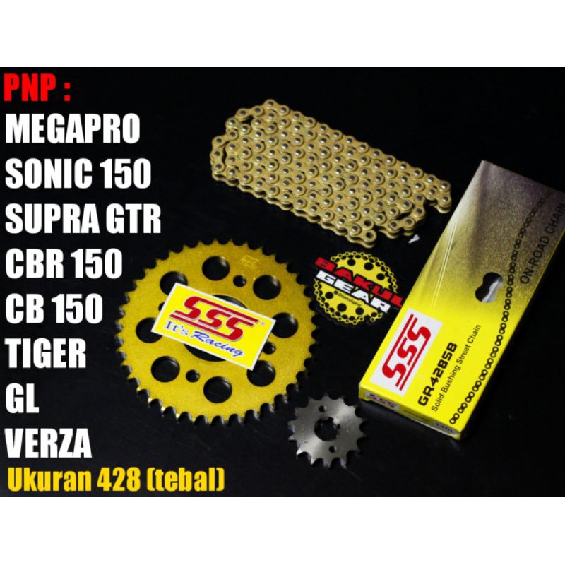 Gear SSS set rantai CB150R CB CBR 150 Tiger Megapro Sonic 150r GL CB