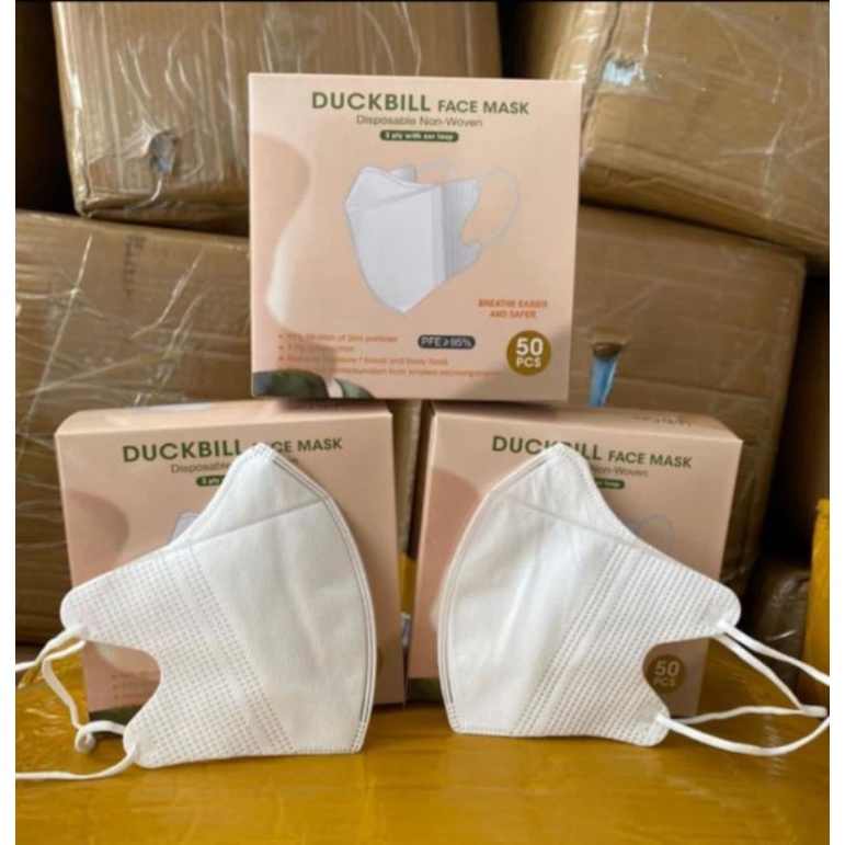 ( ISI 50 ) MASKER DUCKBILL MURAH DUCKBILL PUTIH GARIS MURAH MASKER DUCKBILL REMAJA