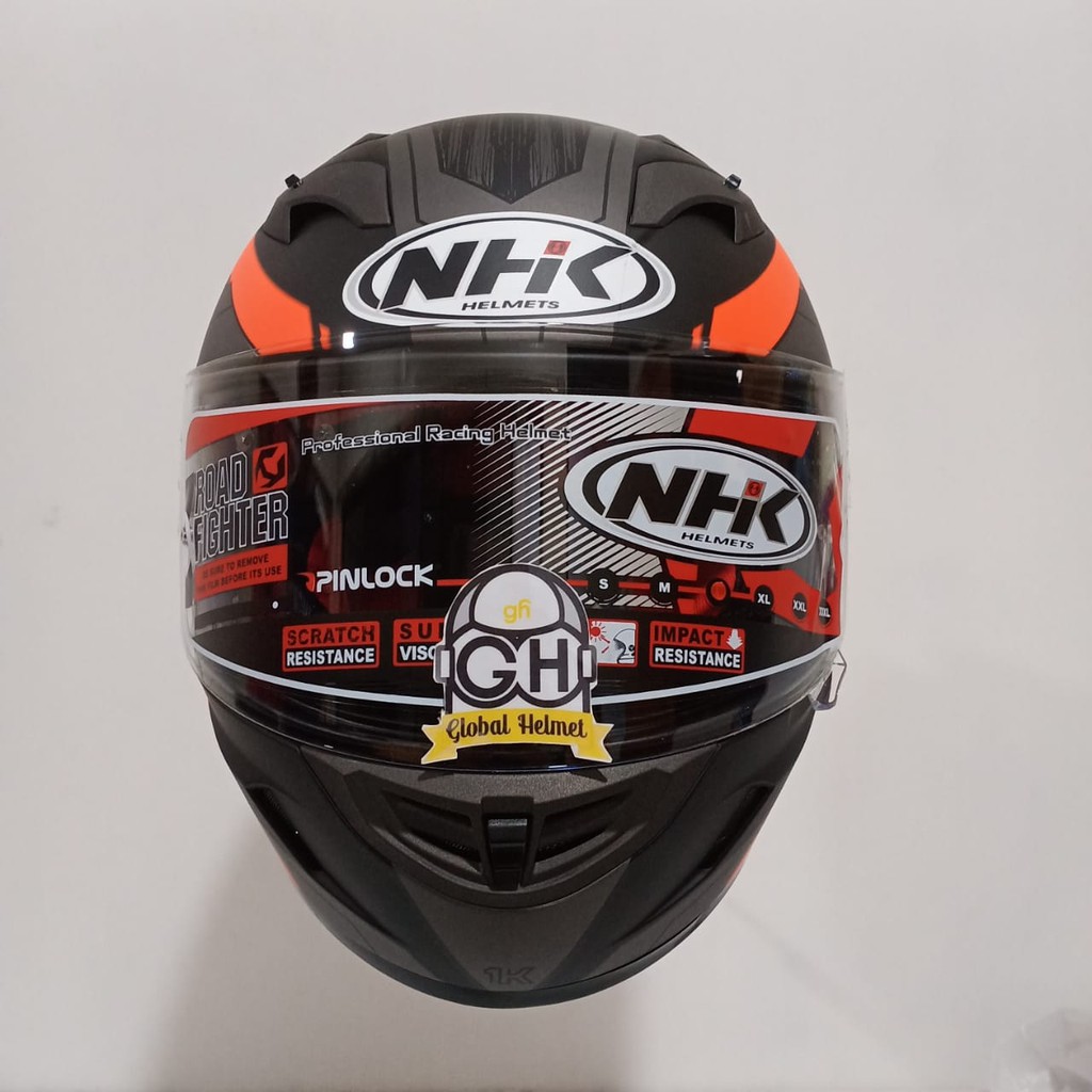 HELM NHK GP1000 AXION FULL FACE MOTIF AXION NHK GP1K BLACK DOFF ORANGE