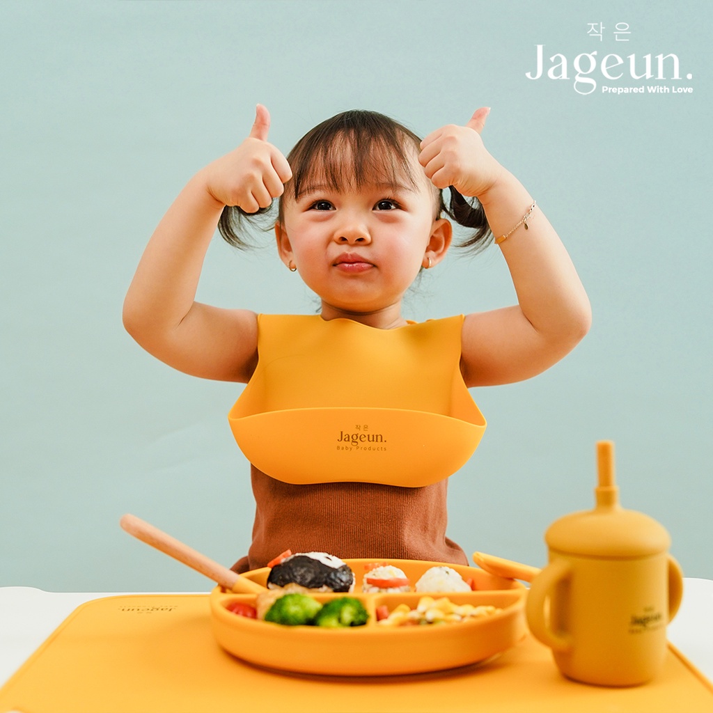 JAGEUN Premium Silicone Baby Bib | Tadah Liur | Slabber | Celemek Bayi