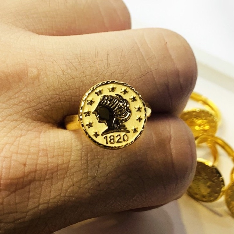 Cincin emas asli kadar 700BS/16k  KOIN PAUL lokal-5