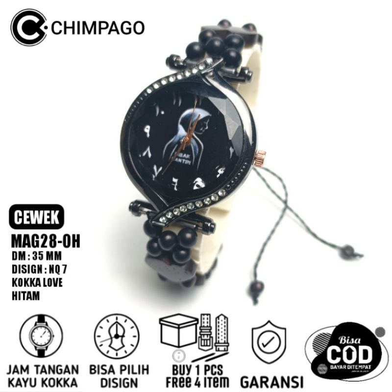 Jam tangan wanita / kaukah love hitam NQ 7