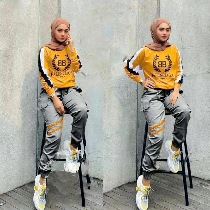 SET GISKA BALEN JUMBO / BAJU SET TRAINING JUMBO WANITA / PAKAIAN TRAINING JUMBO TERMURAH / BAJU SENA